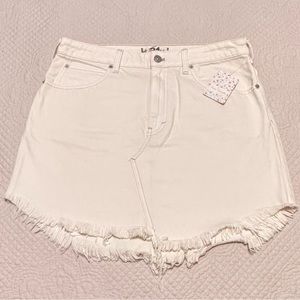 NWT We the Free Women's Denim Mini Skirt in Cream Size 31
